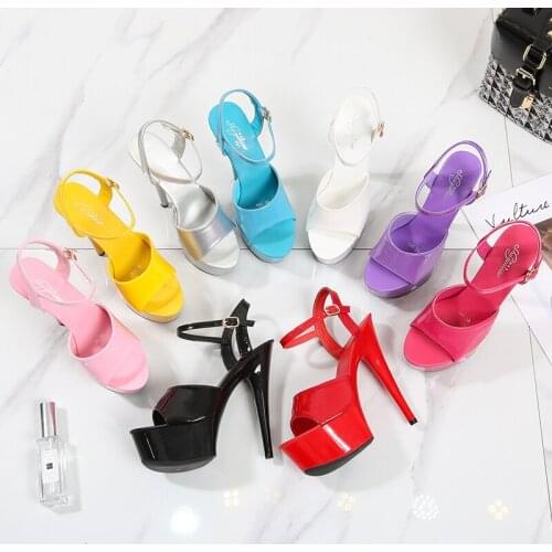 2021 Women Summer Sandals Open Toed 15cm High Heels Fetish Pumps 5cm Platform Lady Party Sexy Nightclub red Wedding Dress Shoes
