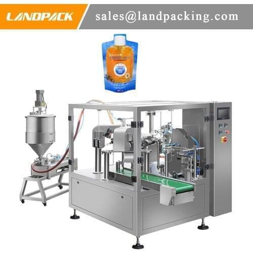 Liquid Detergent Stand Up Pouch Filling And Sealing Machine Zipper Packing