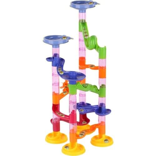 1 box 50 blocks marble race beads ball running DIY building roller coaster toy game for kids classic learning & Christmas toys