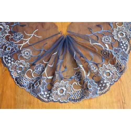 15yards Flower Lace Ribbon Trims Mesh Webbing Applique for Sofa Cover Curtain Textiles Trimmings Embroidered Fabric 18cm