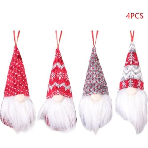 2020 4pcs Christmas Faceless Doll Decorations Swedish Gnome Tomte Toy Hanging Tree Ornaments Thanks Giving Day Gifts