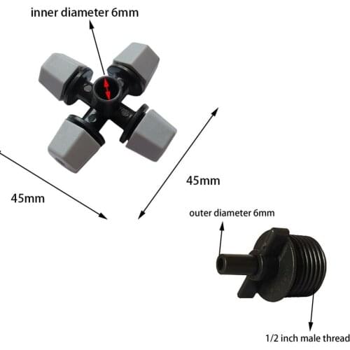 5 Pcs Greenhouse Misting Nozzle Garden Spray Sprinkler 6mm Interface Agricultural Irrigation System