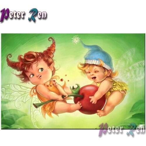 5d Cartoon cute elf Diamond Painting Embroidery DIY full Square/round Mosaic Picture Rhinestone Childrens decoration gift
