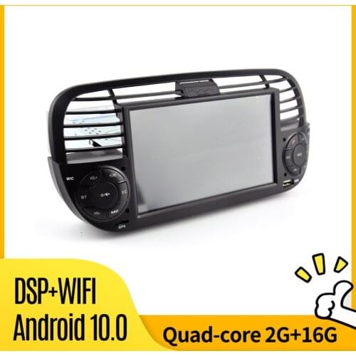 Black Color Android 10 Bluetooth GPS Car Player Multimedia For FIAT 500 2G 16G Vehicle Radio Navigator