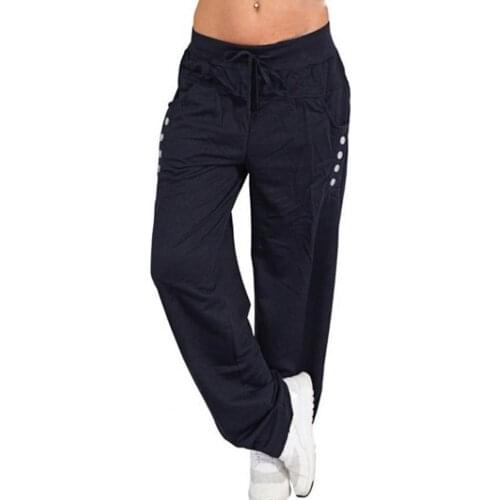 Elastic Waist Solid Color Women Trousers Thin Straight Wide Leg Drawstring Long Pants Ladies Clothing pants women new fashion