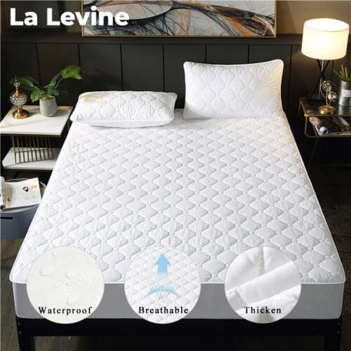 1.8m Mattress Cover Reusable Waterproof Pad Queen King Twin Size Mattress Topper Breathable Anti Dust Mite Comforter Bedding Set