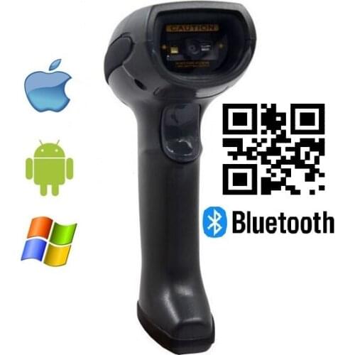 LS07B Black handheld bluetooth wireless 2D barcode scanner,QR bar code reader with bluetooth receiver