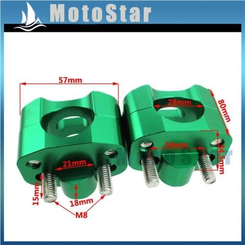 CNC Green Motorcycle Fat Handle Bar Clamp Adapter Risers Taper For 1 1/8'' 28mm Handlebar Pit Dirt Motor Bike ATV Quad Motocross