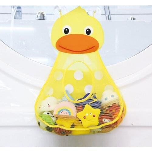 Baby Bath Toys Cute Duck Frog Mesh Net Toy Storage Bag Strong Suction Cups Bath Game Bag Bathroom Organizer Water Toys for Kids