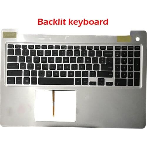 For Dell Inspiron 15 5570 5575 0MR2KH 0M1FJK 0YKN1Y Palmrest Upper Case US Backlit keyboard