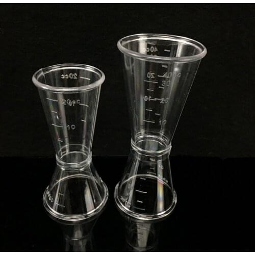 Double Clear Jigger Ounce Cup Plastic Resin Milk Tea Coffee Mixing Oz Scale Measuring Cup Home Bar Applies