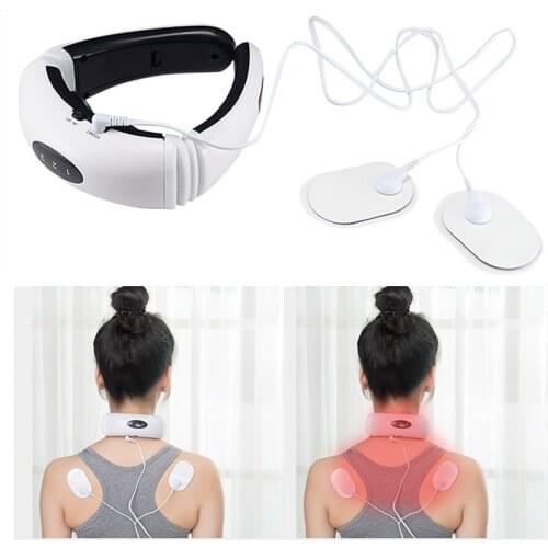 HOT Electric Pulse Back Neck Massager Health Care Relaxation Far Infrared Heating Pain Relief Tool Intelligent Cervical Massager