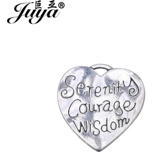 JUYA 8pcs/lot Zinc Alloy Simple Heart Charms Pendant Ancient Jewelry for Neckalce Bracelet DIY Making Findings AO0841