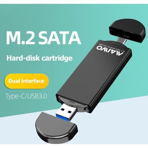 M.2 SATA SSD Enclosure Aluminum Alloy USB/Type-C Hard Drive Mobile Case HD Enclosure Super Speed for Windows
