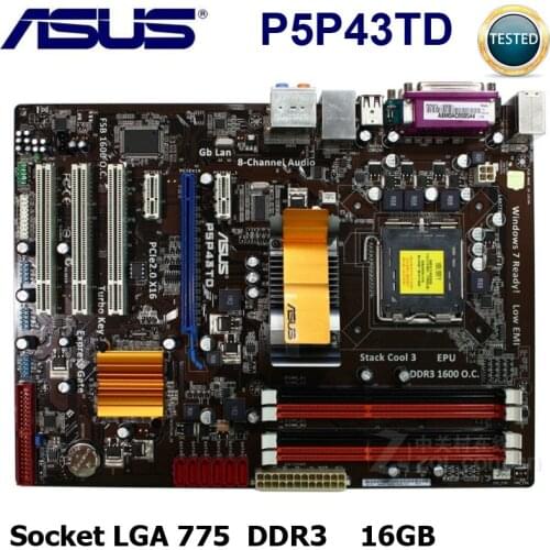 LGA 775 Asus P5P43TD Motherboard DDR3 Intel P43 Core 2 16GB LGA 775 Original Desktop Used Asus P5P43TD Mainboard USB2.0 ATX