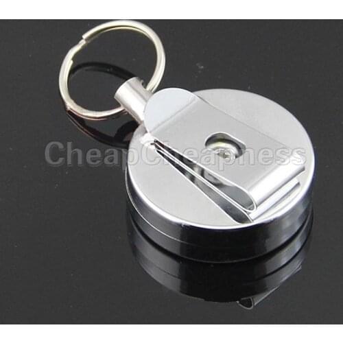 Stainless Steel Retractable Pull Badge Reel ID Tag Card Badge Holder Clip 70CM