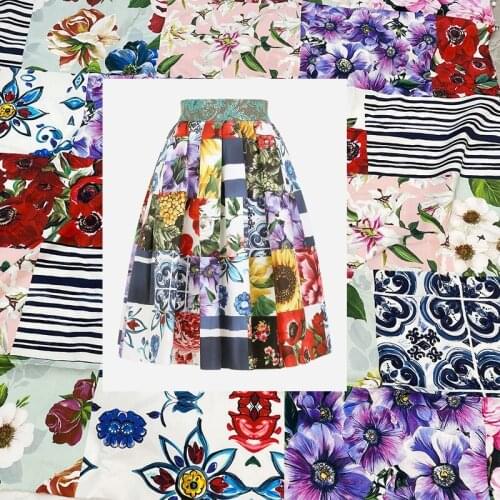New DxG Brand Fabric Stitching Retro Printing 100% Cotton Clothing Girls Handmade DIY Sewing Cloth Designer Fashion Materials