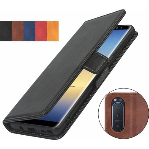 Pu leather Fitted Case for Sony Xperia 5 II card holder Wallet Cover Short-buckle Flip book holster protective phone bag case GG