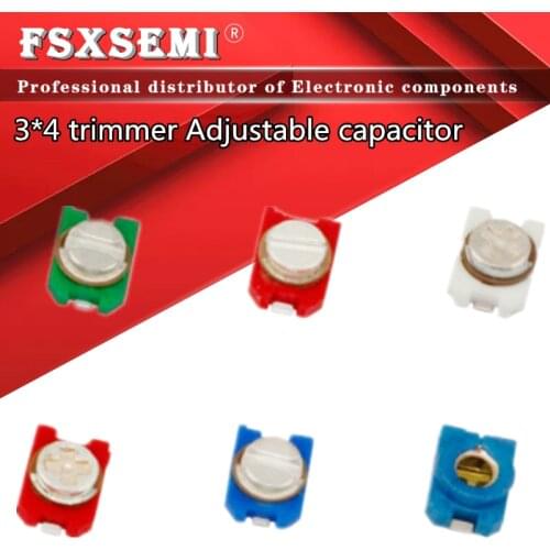 10pcs 3*4 trimmer Adjustable capacitor 3PF 6PF 10PF 20PF 30PF TZC3Z300A110 TZC3Z060A110 TZC3Z030A110 TZC3Z200A110 TZC3Z100A110