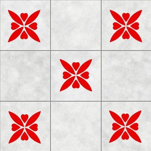 Heart Pattern Tile Stickers Bathroom Wall Art Decor Decal Kitchen Toilet Transfer Wall Sticker Choose Size Color