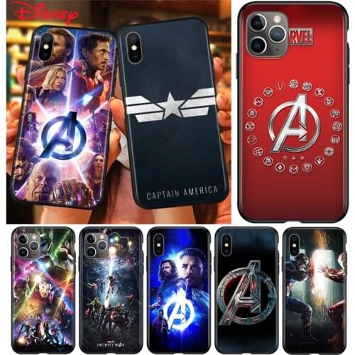 Silicone Black Cover Avengers Captain America For Apple IPhone 12 Mini 11 Pro XS MAX XR X 8 7 6S 6 Plus 5S SE Phone Case