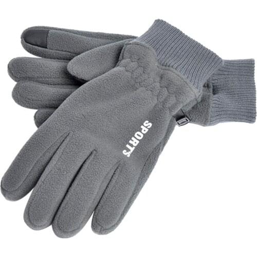 Full Finger Plus Velvet Keep Warm Winter Fleece Warm Gloves Windproof Outdoor Sports Gloves Fashion Touch Screen Warm Gloves