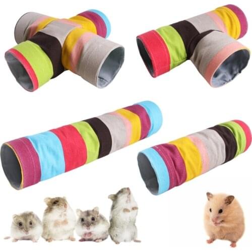 Kitten Tunnels and Tubes Chinchilla Hideaway Color Play Tunnel For Hedgehog Hamster Mice Rats Gerbil Rat Squirrel