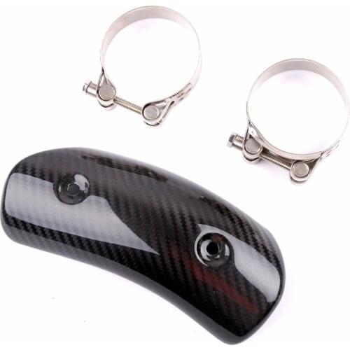 Universal Motorcycle Carbon Fiber Exhaust Muffler Pipe Guard Cover Heat Shield Cover For Racing And Scooter