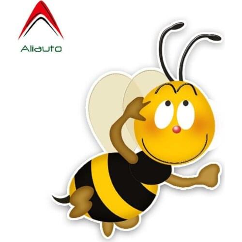 Aliauto Funny Car Sticker Creative Bee Personality Decal Accessories PVC for Volkswagen Polo Ford BMW Audi Toyota,19cm*15cm