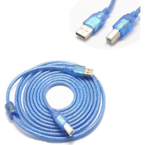 1.5m Transparent blue USB extension line A male to B public switched line with shielded ring printer interface to USB data cable