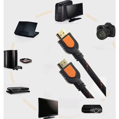 1 Foot short HDMI Cable for HD TV 3D 1080p One Feet HDMI 1.4 braided gold