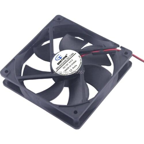 2PCS lot Gdstime 12025 120mm 120x120x25mm 12cm DC 12V 2Pin Hydraulic Cooling Cooler Fan