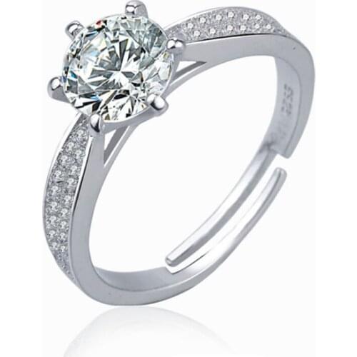 2019 Fashion Jewelry Accessories Female Party Gifts Titanium Steel Rings for Women Opening Adjustable Size Woman Ring Rhinestone