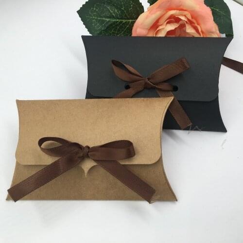 30PCS/Lot natural Kraft Box,10x8x2cm DIY kraft Pillow paper box gift box packaging for candy cookie