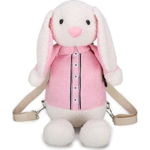 6 Models New Bunny Plush Backpack Rabbit Bear Backpacks For Boys Elephant Monkey Stuffed Plush Dolls for Girls Bags Soft