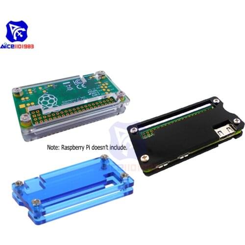 Diymore Acrylic Case Protective Shell Storage Box Transparent Blue Black for Raspberry Pi Zero