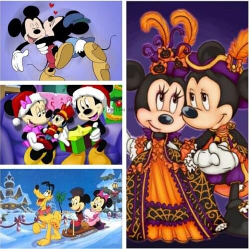 Diamond Painting Cross Stitch Kits 5d Embroidery Square Drill Handcraft Mosaic Cartoon Mickey Mouse Pasted Home Decor Art