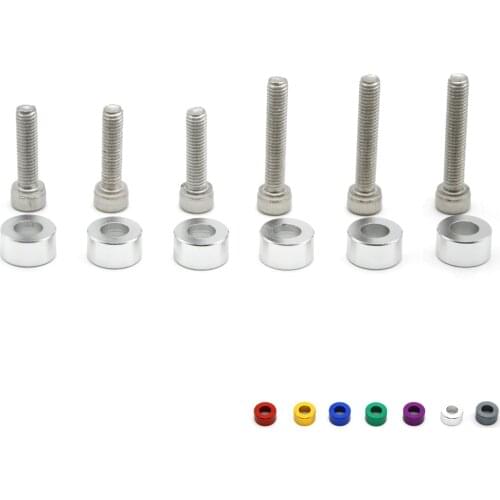 Aluminum 6pcs Engine Dress Up 6mm Metric Cup Washers Kit Fender Washer Cam Cap With Logo