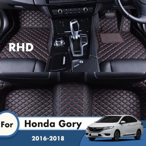 RHD Custom Car Floor Mats For Honda Gory 2018 2017 2016 Auto Styling Interiors Accessories Carpets Leather Front And Rear Rugs