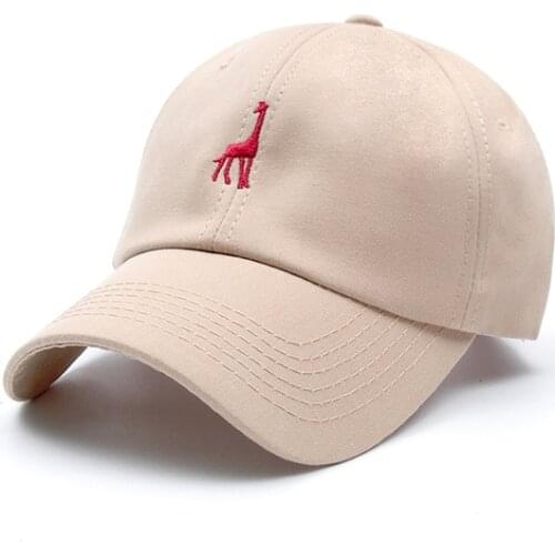 Giraffe Embroidery Cotton Casquette Baseball Cap Adjustable Snapback Hats for Men and Women 181