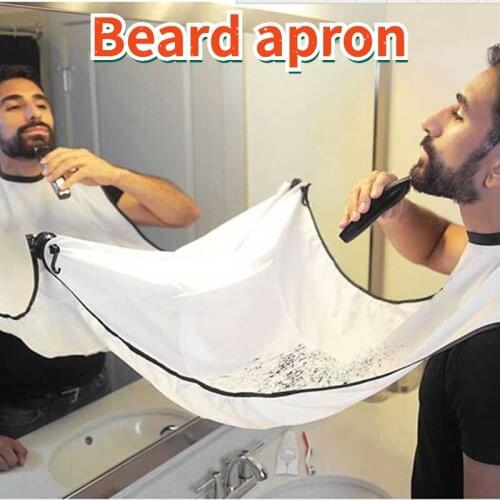 Household Man Bathroom Apron Cleaning Protect Male Beard Apron Razor Holder Hair Shave Beard Catcher Waterproof Floral Cloth