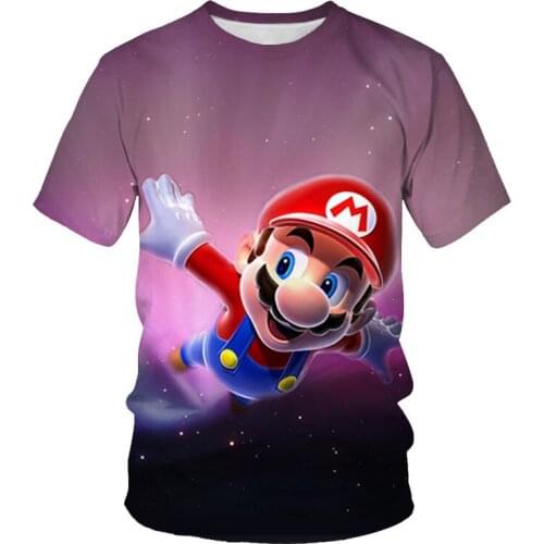 Kids Adult 3D Mario Print T-shirts Men Women 2021 Boys Girls Summer Tees Top Children Clothes Cartoon Casual Breathable Tshirt