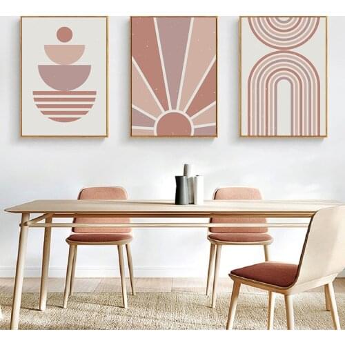 Aesthetic Bohemia Rainbow Sun Art Canvas Painting Abstract Wall Art Prints Posters and Pictures for Living Room Home Decor