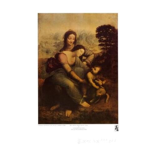 Paintings by Leonardo Da Vinci Virgin and Child with St.Anne circa Canvas art High quality Hand painted
