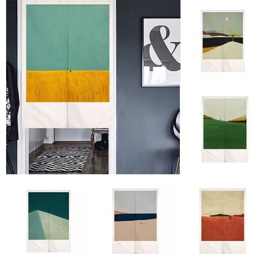 Creative Oil Panting Cloth Curtain Toilet Kitchen Partition Curtain Half Panel Hanging Curtain Decorative