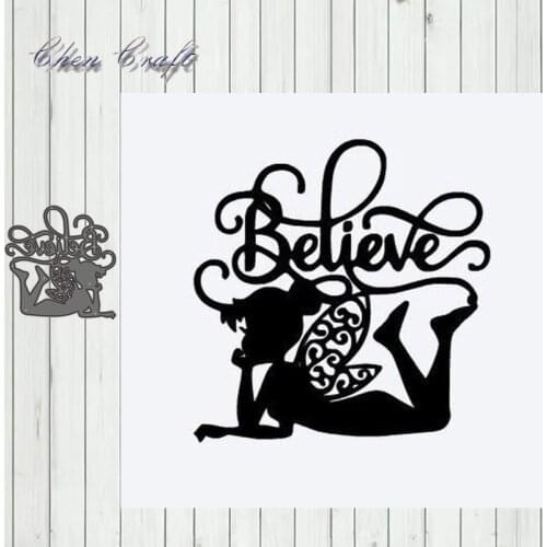 Metal Cutting Dies Believe Angels Stencils for DIY Scrapbooking Decorative Embossing DIY Paper Cards