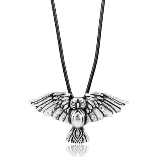 MQCHUN Fashion Jewelry Norse Viking Owl Pendant Antique Silver Animal Bird Necklace Pendant Amulet Necklace-30