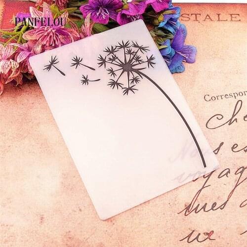 NEW The lovely dandelion Embossing folders Plastic For Scrapbooking DIY Template Fondant Cake Photo Album Card Making