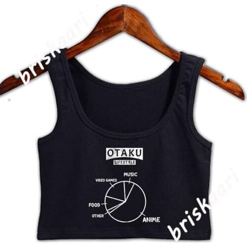 Otakus Lifestyle Anime Manga Otakus Cosplay Merch Crop Top Women Character Sleeveless Funny Casual Female Novelty Tops Vest