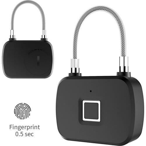 TRAVOR Fingerprint Lock Portable Smart Anti-Theft Padlock Mini Keyless Lock Luggage Case Padlock for Home Dormitory Offices Gym